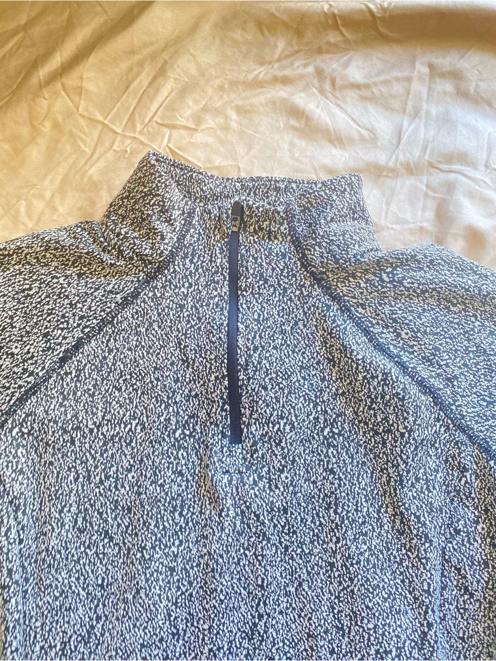 Avia Black & White Speckled Half-Zip Pullover